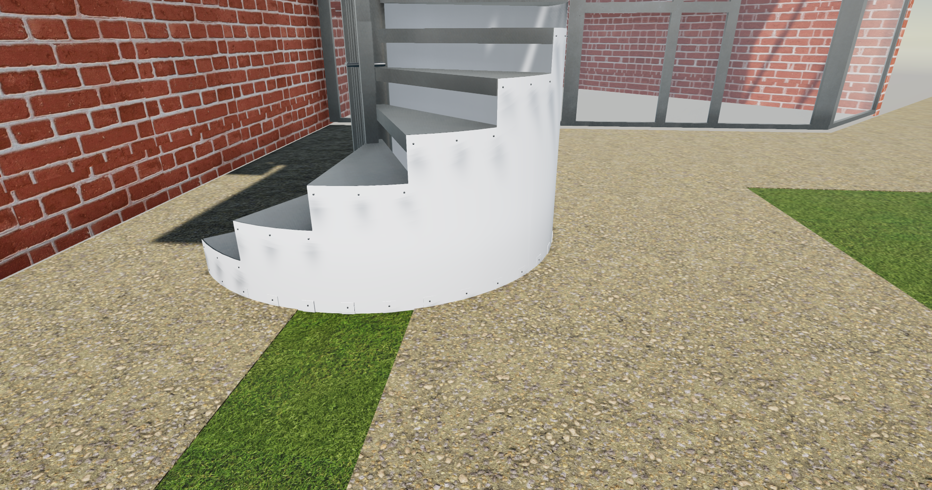 Maquette : l’escalier et son enveloppe courbe